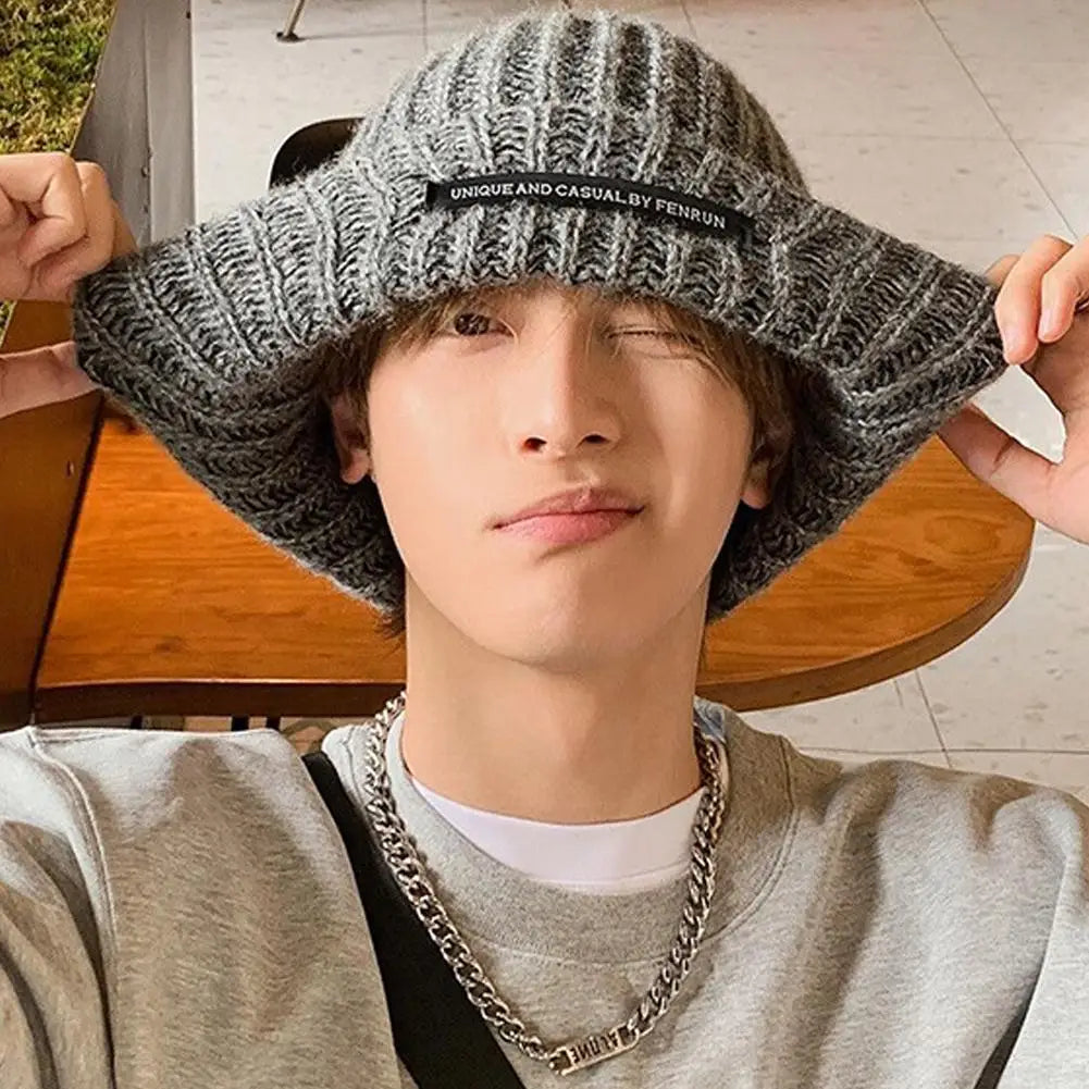 2025 Fashionable Men's Autumn And Winter Knitted Hats Large Size Warm Cold Beanie Hat Loose Big Head Ware Knitting Hat For Men Oasis Select