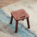 small square stool, household shoe cabinet, children's foot pads, wooden low stool, simple shoe change wooden stool Oasis Select Walnut handle stool