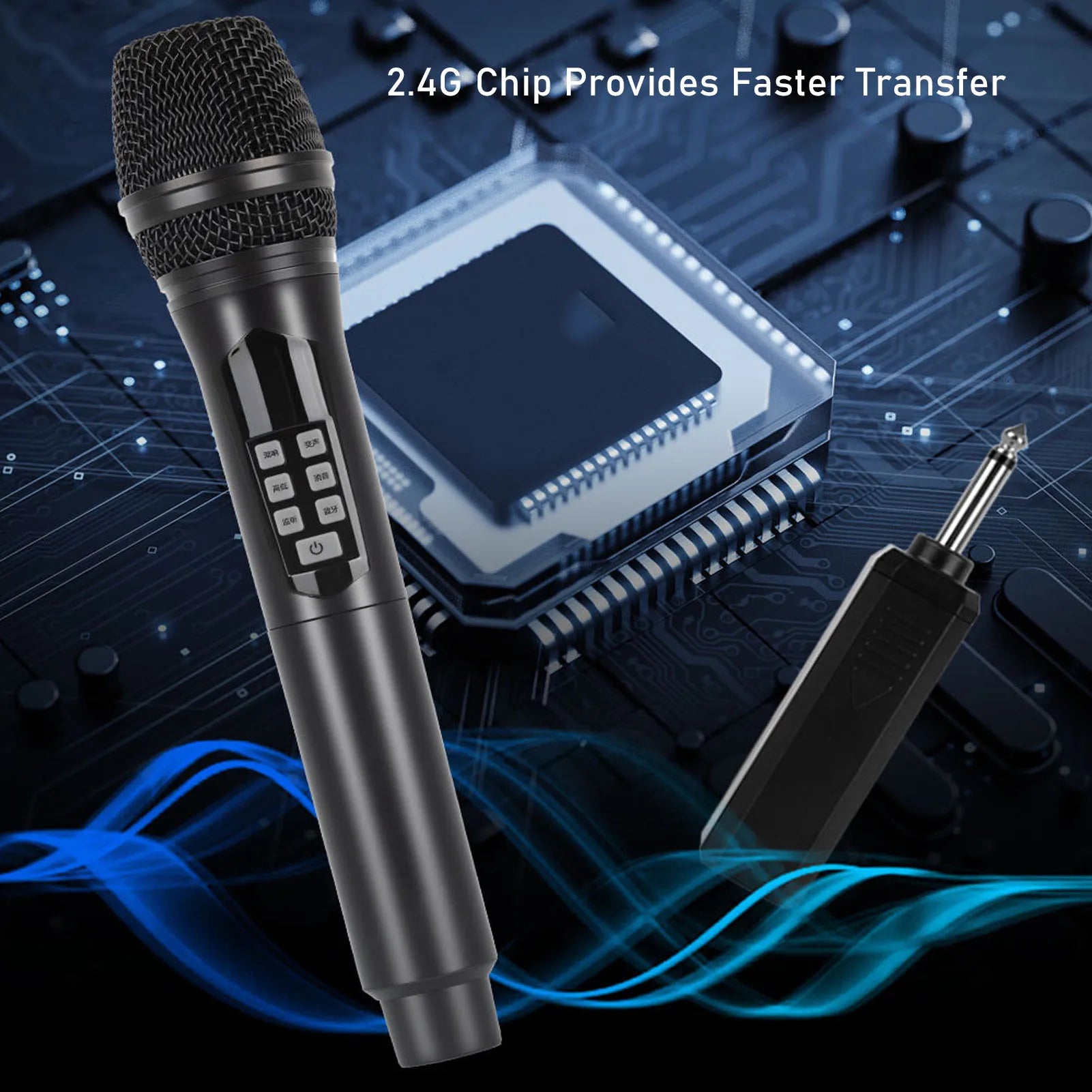 Wireless Handheld Microphone Bluetooth 2.4G Noise Reduction Portable Dynamic Mic with Sound Effects and Voice Changer Oasis Select
