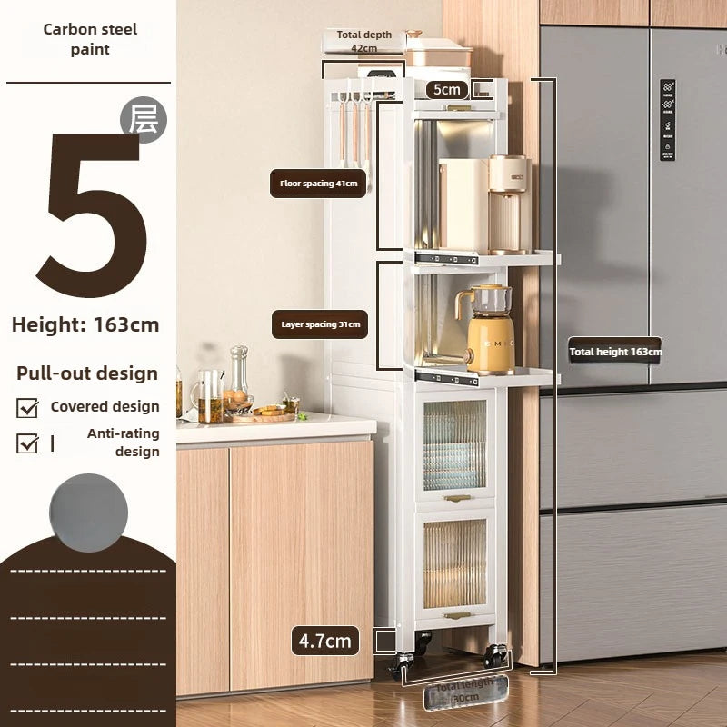 Drawable Kitchen Crevice Storage Cabinet Multi-layer Ultra Narrow