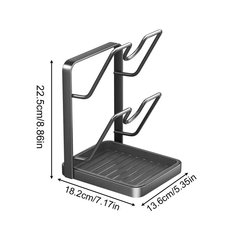 Pan Lid Organizers Inside Cabinet Cooking Utensil Holder Rest Pan Lid Organizer Stand for Pantry Cupboard Counter Apartment Oasis Select Double layer