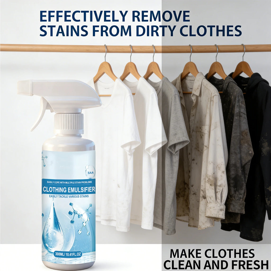 Clothing Emulsifier Stain Remover Spray Removal of Oil, Grease, Blood & Sweat Stains for White Clothes All-Purpose Cleaner 308ml Oasis Select