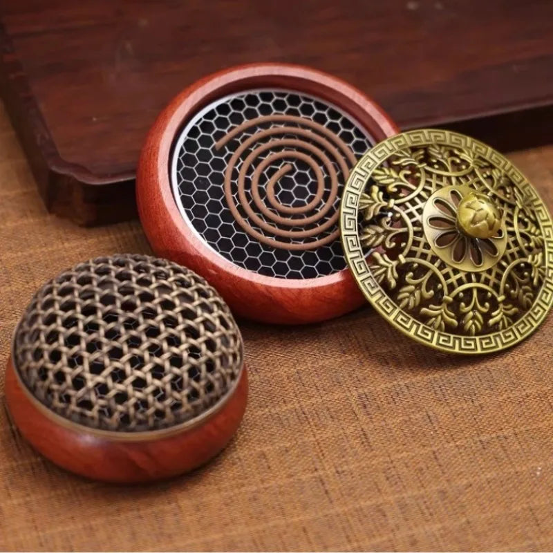 Pear Wood Household Indoor Incense Offering Tea Ceremony Ash Tray High-end Chinese Style Incense Burner Home Furnishings Oasis Select