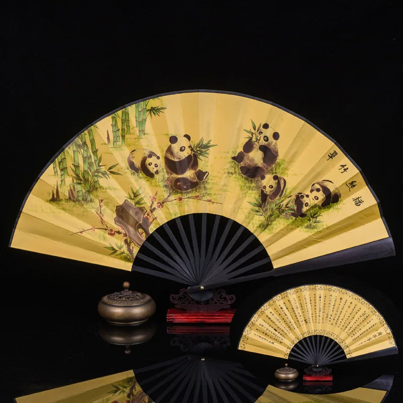 Ancient Folding Fan Chinese Scenic Spots Retro Classic Blank Fan Craft Silk Cloth Fan For Decoration Performance Gift Idea Oasis Select A10