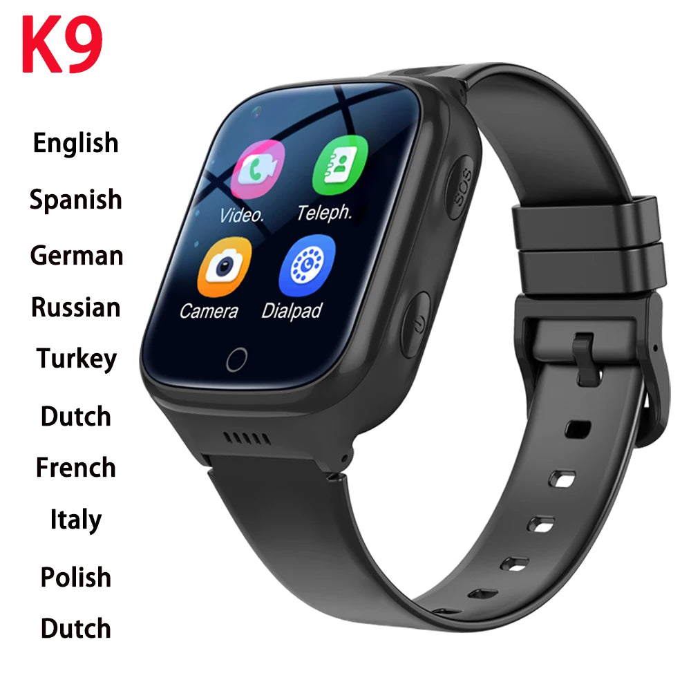4G Kids Smart Watch Camera SOS Waterproof GPS WIFI Video Call Monitor Tracker Location LBS Smartwatch Children Watch Boy Girl Oasis Select K9 black