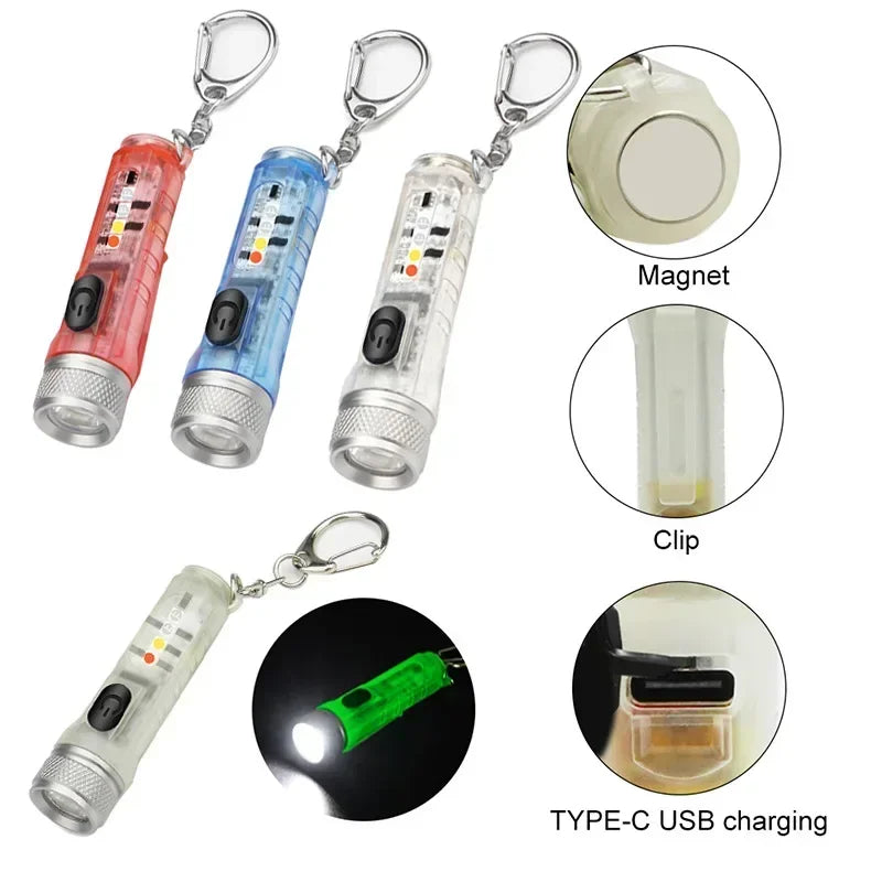 ESMARTER Mini LED Keychain Flashlight | USB-C Rechargeable Torch