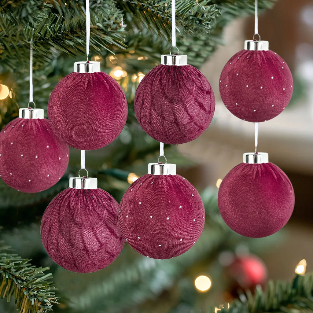 Velvet Rhinestone Christmas Ornaments Exquisite Luxury Christmas Decorations Tree Pendants Gift Box Oasis Select