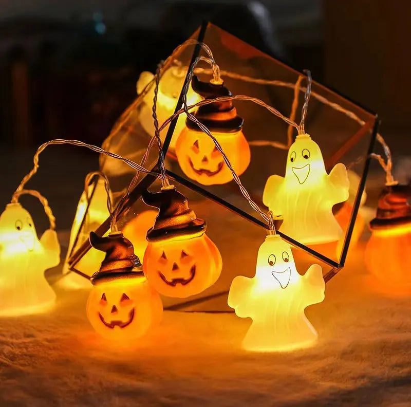 LED Halloween Decorative Light String Pumpkin Ghost Evil Devil's Eye Skull Party Festival Atmosphere Light Oasis Select Popular Mashup 2 USB 6m 40light