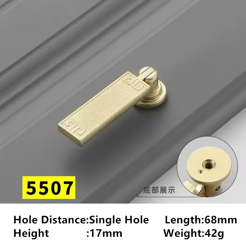 Handles Drawer Cabinet Furniture Kitchen Handles for Cabinet Knob Door Drawer Furniture Kitchen Golden Single hole Rings Knob Oasis Select 5507-Zinc alloy