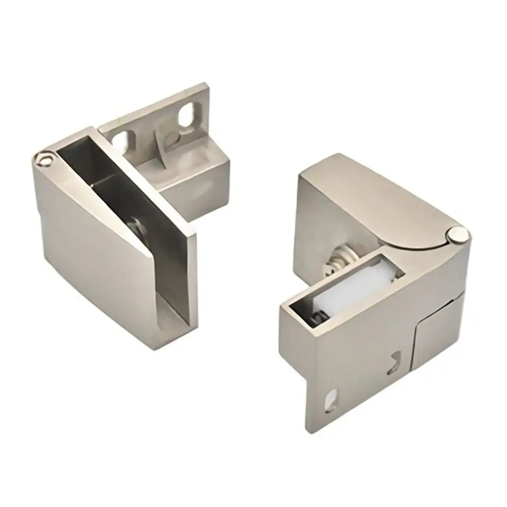 1pair Zinc Alloy Self-closing Glass Door Hinge No Drilling Frameless Clamp Side Mounted Hardware Furniture Accessories Oasis Select Silver 1