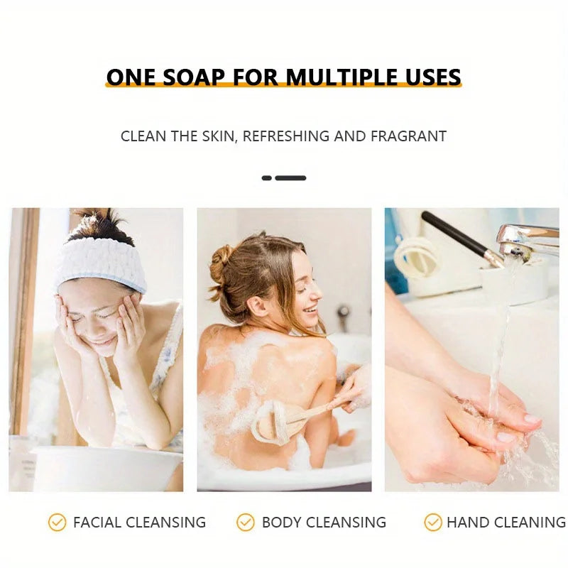 2PCS lemon handmade soap, moisturizing and cleaning, suitable for all skin types, can be used by both men and women, Oasis Select