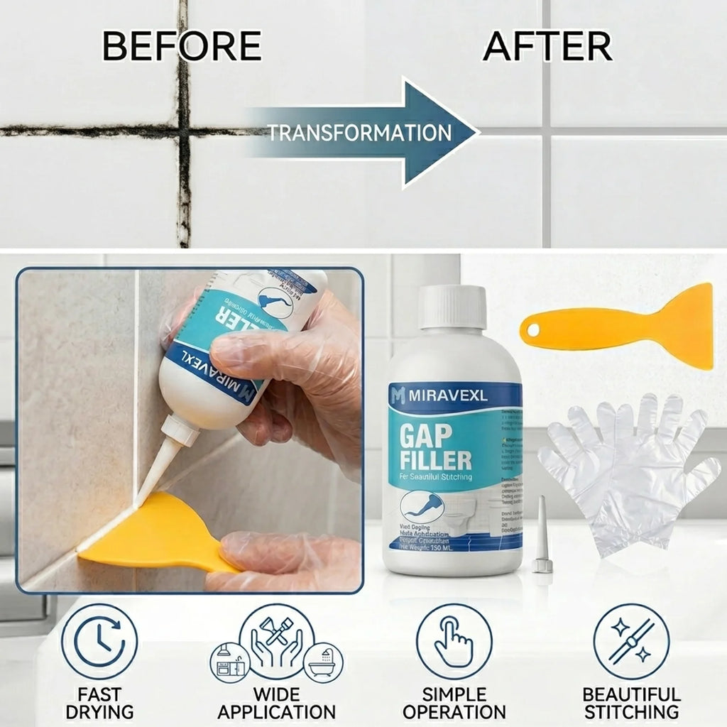 White Tile Grout Repair Kit Fast Drying Shower Filler Waterproof Wall Floor Joint Sealer Bathroom Kitchen Gap Restorer Hand Tool Oasis Select