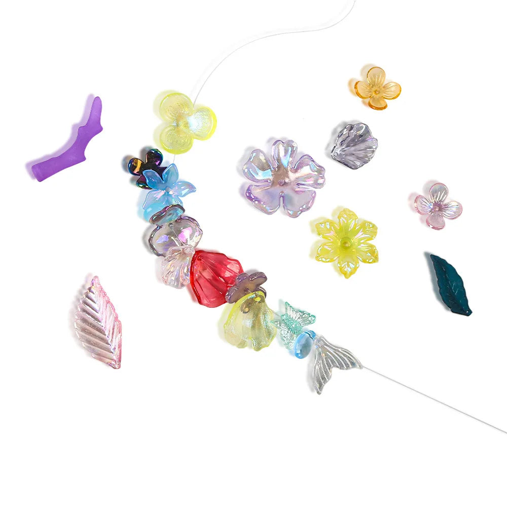 20g/100g Acrylic Assorted Beads Flower Star Butterfly Candy Acrylic Kawaii Beads for DIY Keychain Bracelets Jewelry Making DIY Oasis Select