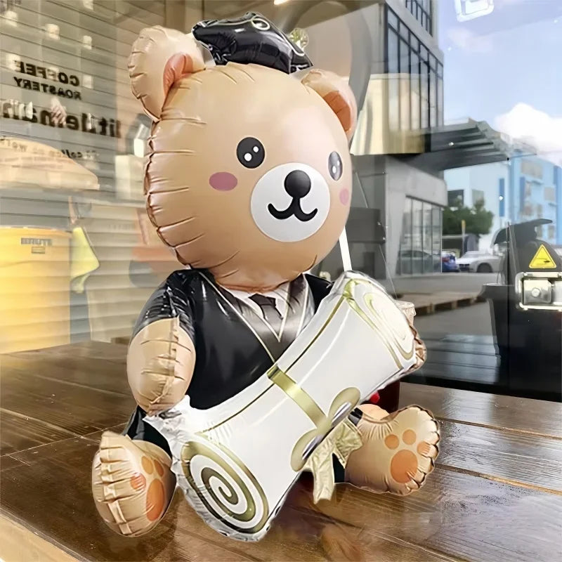 1pc Graduation Bear Aluminum Film Balloon,Cute Graduation Party Balloon,Perfect for School Activities and Campus Decoration Oasis Select