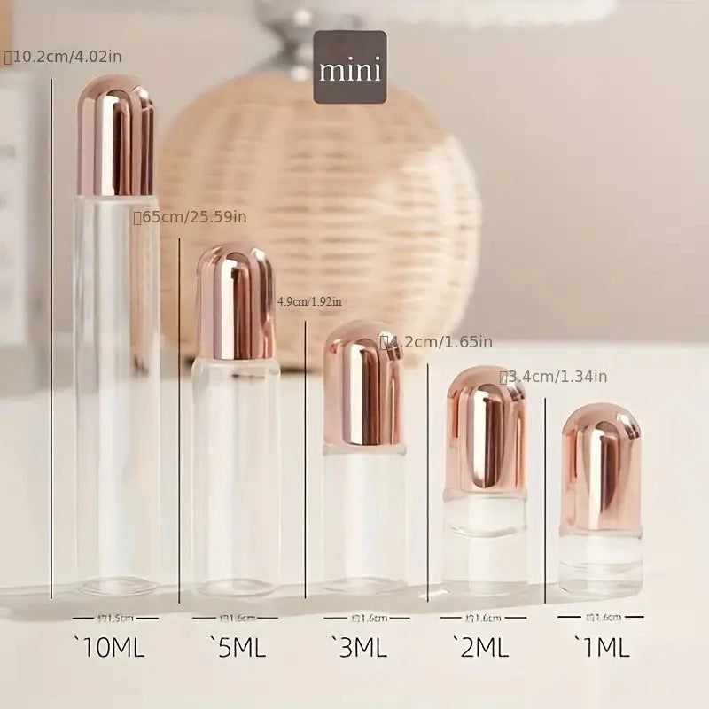 3Pcs 1ml 2ml 3ml Mini Roller Ball Perfume Bottle Portable Refillable Travel Essential Oil Container Cosmetic Containers Oasis Select