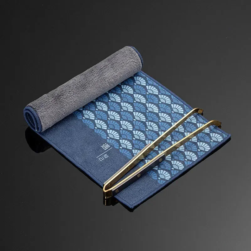 Cotton Tea Towel Strong Absorben Kung Fu Tea Set Accessories Thickened Table Cleaning Cloth Suede Tea Cloth Household Hand Towel Oasis Select