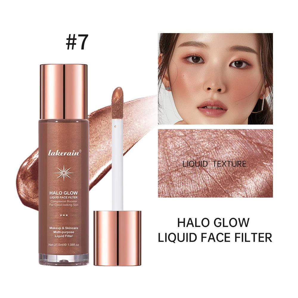 8colors Facial Highlight Liquid Long-Lasting Makeup Face Body Highlight Contouring Liquid Highlight Liquid Dual Effect Cosmetics Oasis Select Color 7