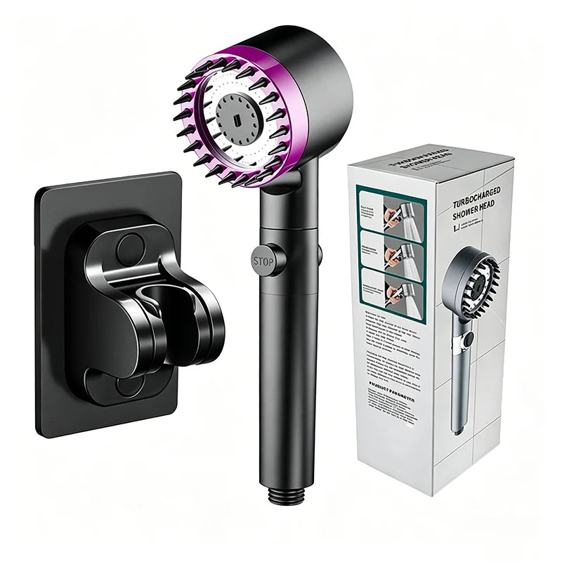 3-Mode High Pressure Filter Shower Head | One-Click Stop