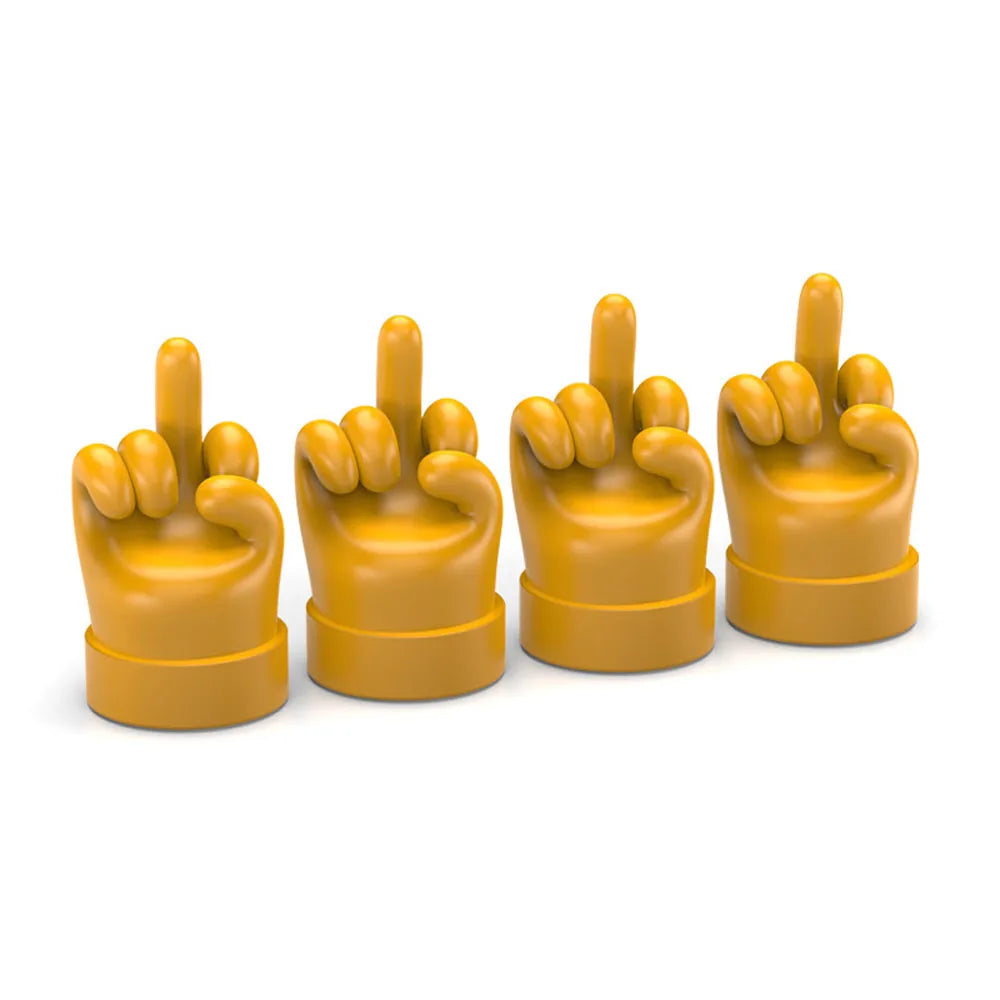 Gesture Tire Valve Stem Caps Covers, Funny Tire Air Caps Universal for Cars,Trucks, SUV, Motorcycles, Bike Oasis Select A-Yellow