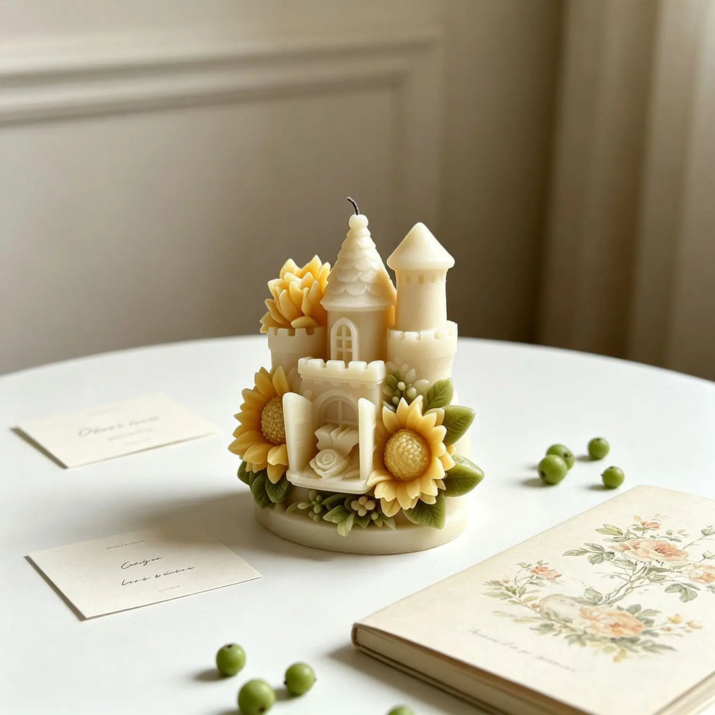 3D Sunflower Castle Silicone Mold Reusable Handmade Mold for DIY Aromatherapy Candle Plaster Home Decor Crafts Oasis Select