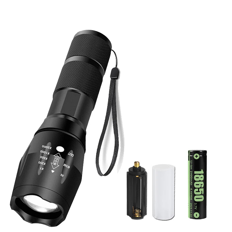 ZHIYU Zoomable LED Tactical Flashlight – Waterproof, 5 Modes