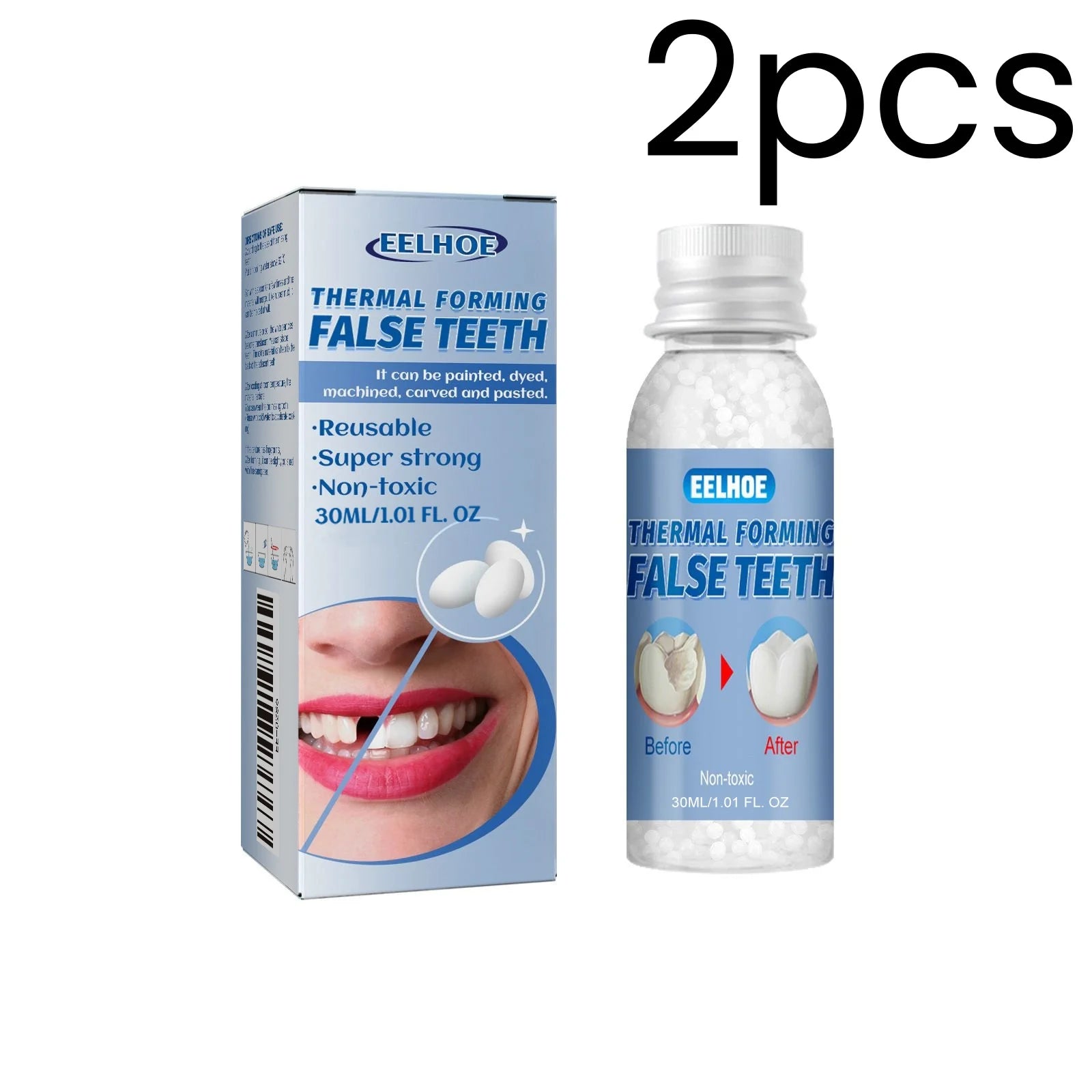 EELHOE Thermal Forming Temporary Tooth Repair Denture Beads Temporary Tooth Repair Oasis Select 2pcs