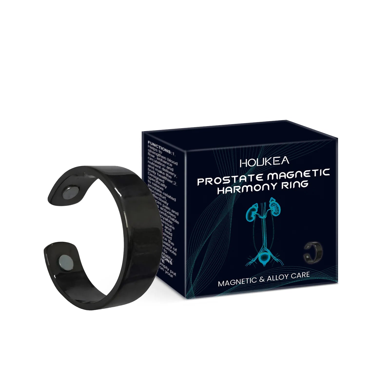 HOUKEA Prostate Care Ring – Magnetic Therapy for Men's Health Magnetic Therapy Ring Oasis Select 1pc boxed