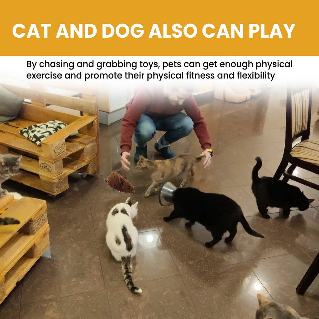 Cat Mouse Toy Interactive Squeaky Realistic Plush Self Moving Hunting Exercise Boredom Relief For Cats Dogs Daily Pet Supplies Oasis Select