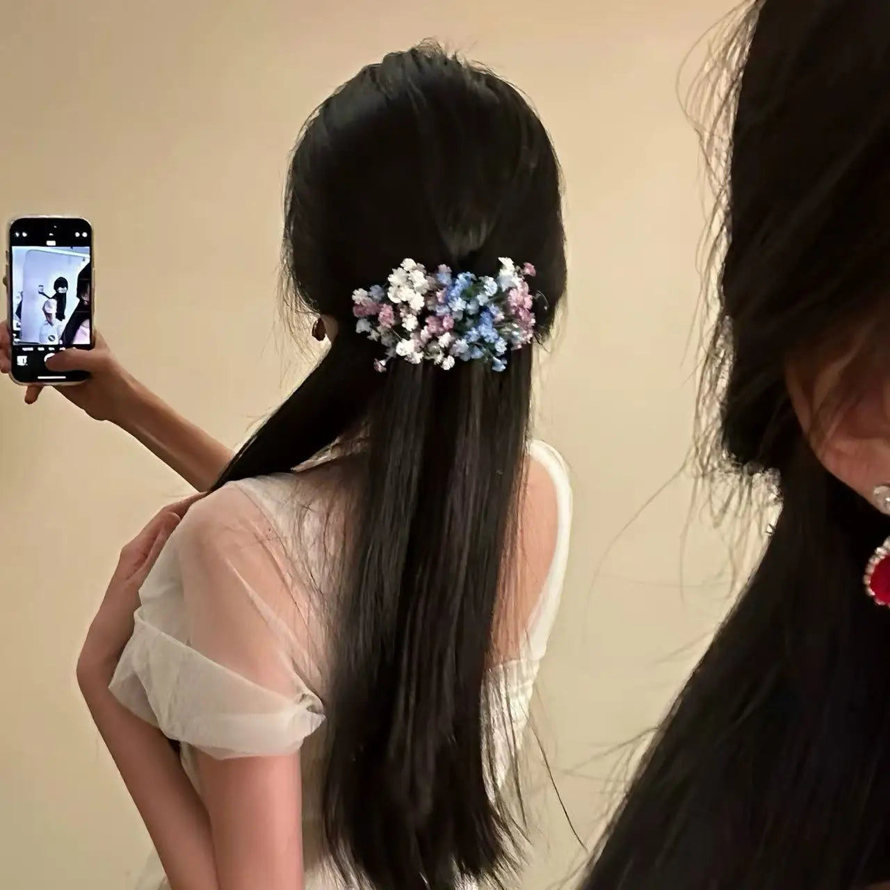 Baby's Breath Flower Hair Clip – Elegant Bridal Hairpin Floral Hair Clip Oasis Select