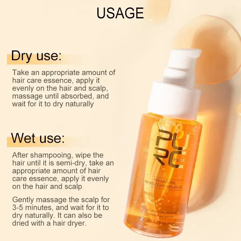 PURC Moroccan Argan Oil Hair Smoothing Serum – Anti-Frizz 50ml Hair Smoothing Serum Oasis Select