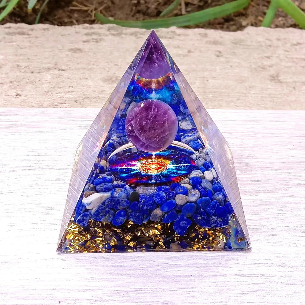 Crystal Pyramid Ornaments Crushed Stone Glue Dropping Resin Crafts