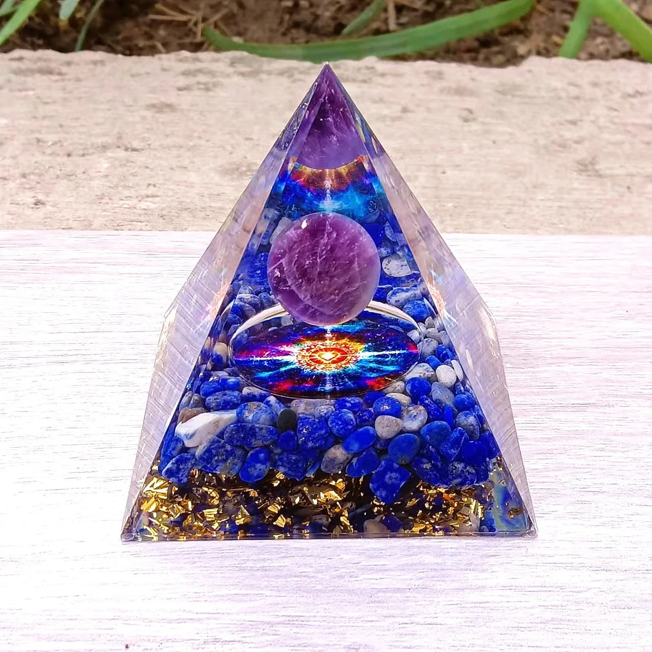 Crystal Pyramid Ornaments Crushed Stone Glue Dropping Resin Crafts
