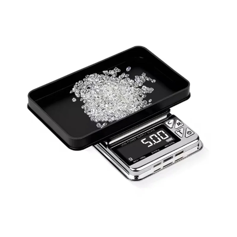 1000gx0.01g Digital Jewelry Scale High Precision Accuracy Smart Counting Gem Food Balance Kitchen Pocket Scales USB Charge Scale Oasis Select
