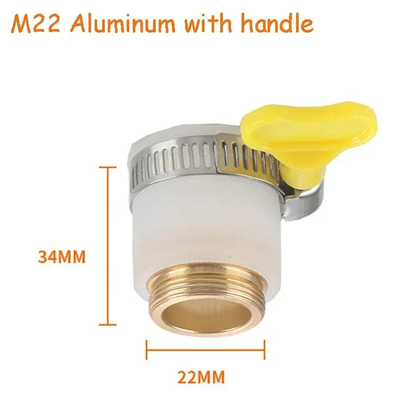 Water Faucet Connector Threaded Connector Washing Machine Faucet Converter Garden Hydrant Adapter Kitchen Bathroom Accessories Oasis Select 22-Aluminum-Handle
