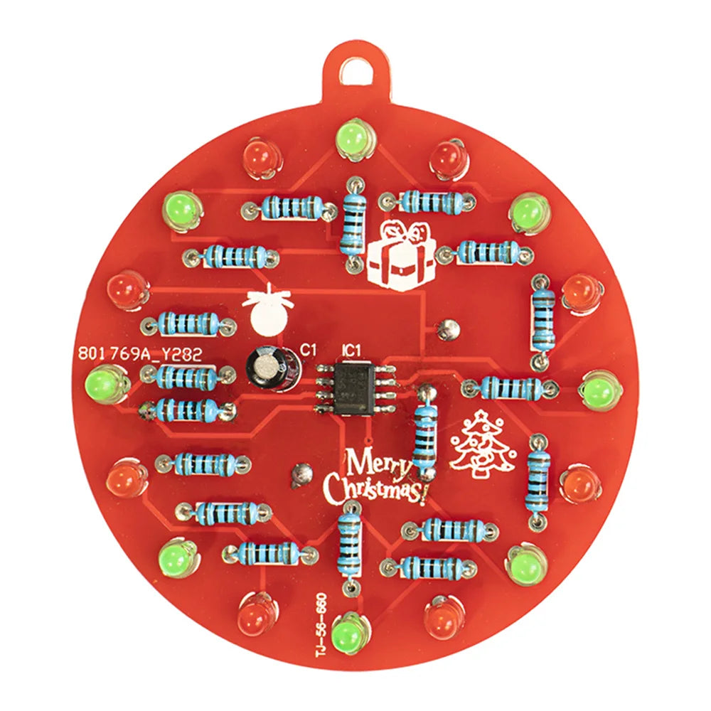 DIY Electronic Kit NE555 Red And Green LED Christmas Tree Decoration Flashing Light Electronic Component Fun Soldering DC 3V Oasis Select