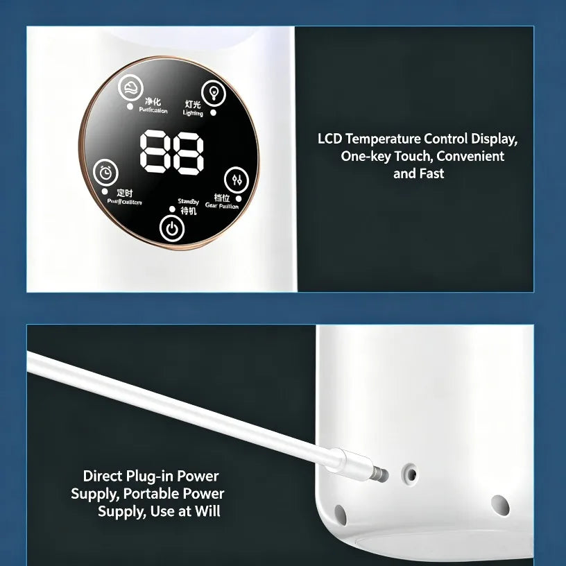 Desktop Cooling Fan Humidifier 2 In 1 Silent Circulation Air Cooler With RGB Light Touch LED Display For Office Bedroom Dorm Oasis Select