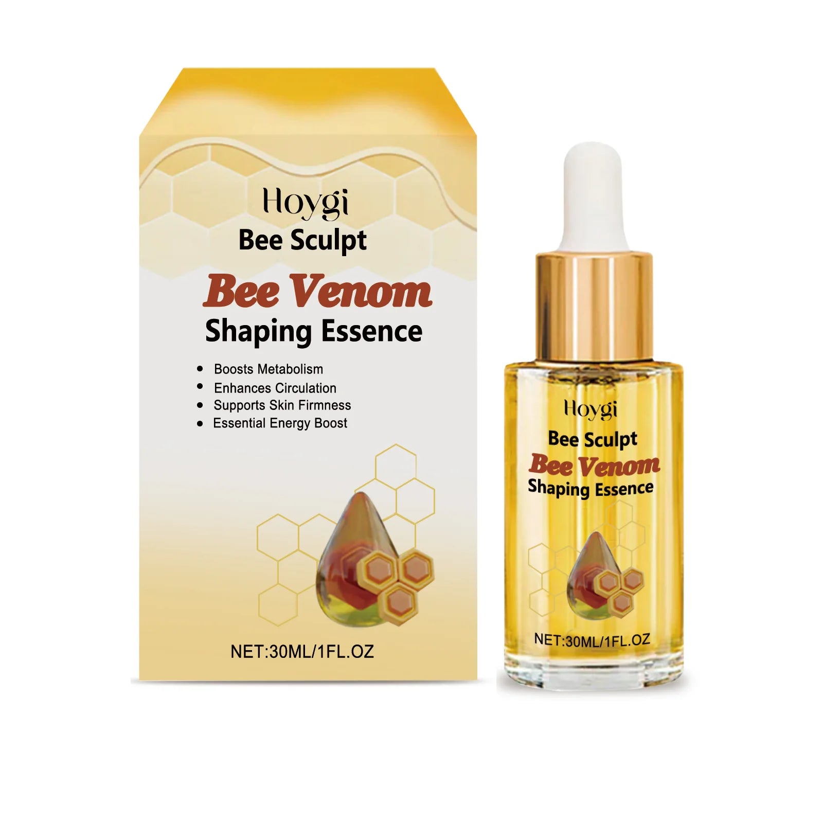 Bee Venom Shaping Oil Firming Lifting Body Skin Anti Cellulite Fat Burning Weight Loss Improve Sagging Thin Leg Massage Oil Oasis Select 1Pcs 30ml