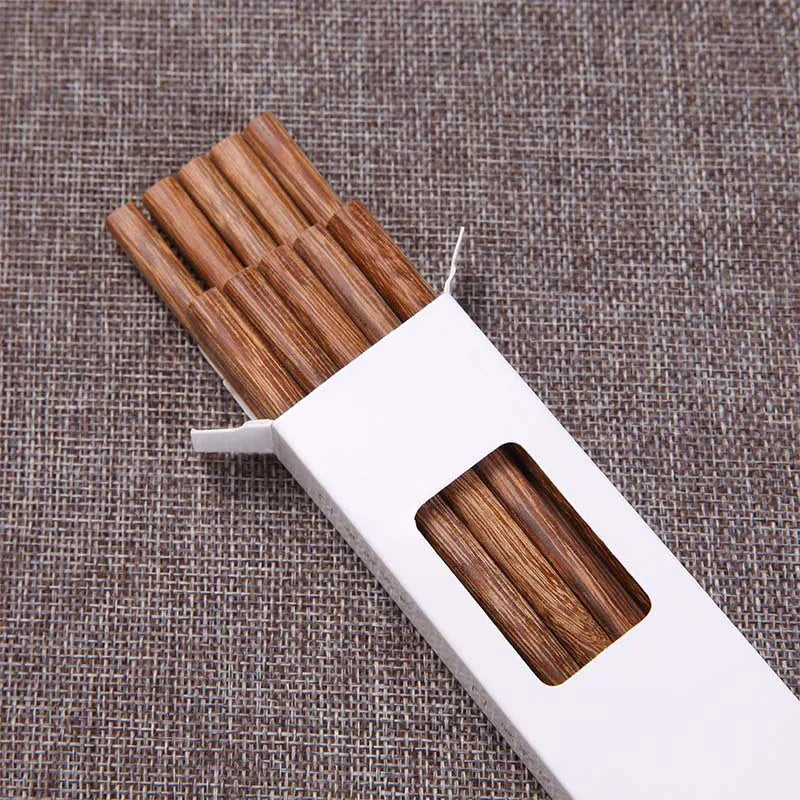 10 Pairs New Natural Rosewood Chopsticks Reusable Healthy Chinese Wooden Chop Sticks Sushi Food Stick Tableware Kitchen Utensils Oasis Select