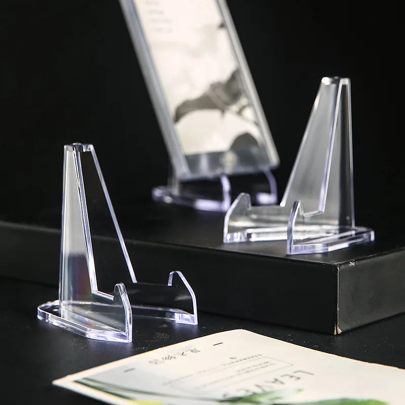 1Pcs Clear Acrylic Coin Display Stand Holders Small Easel Rack Trading Card Holder Support For Kpop Idol Card Organizer Oasis Select