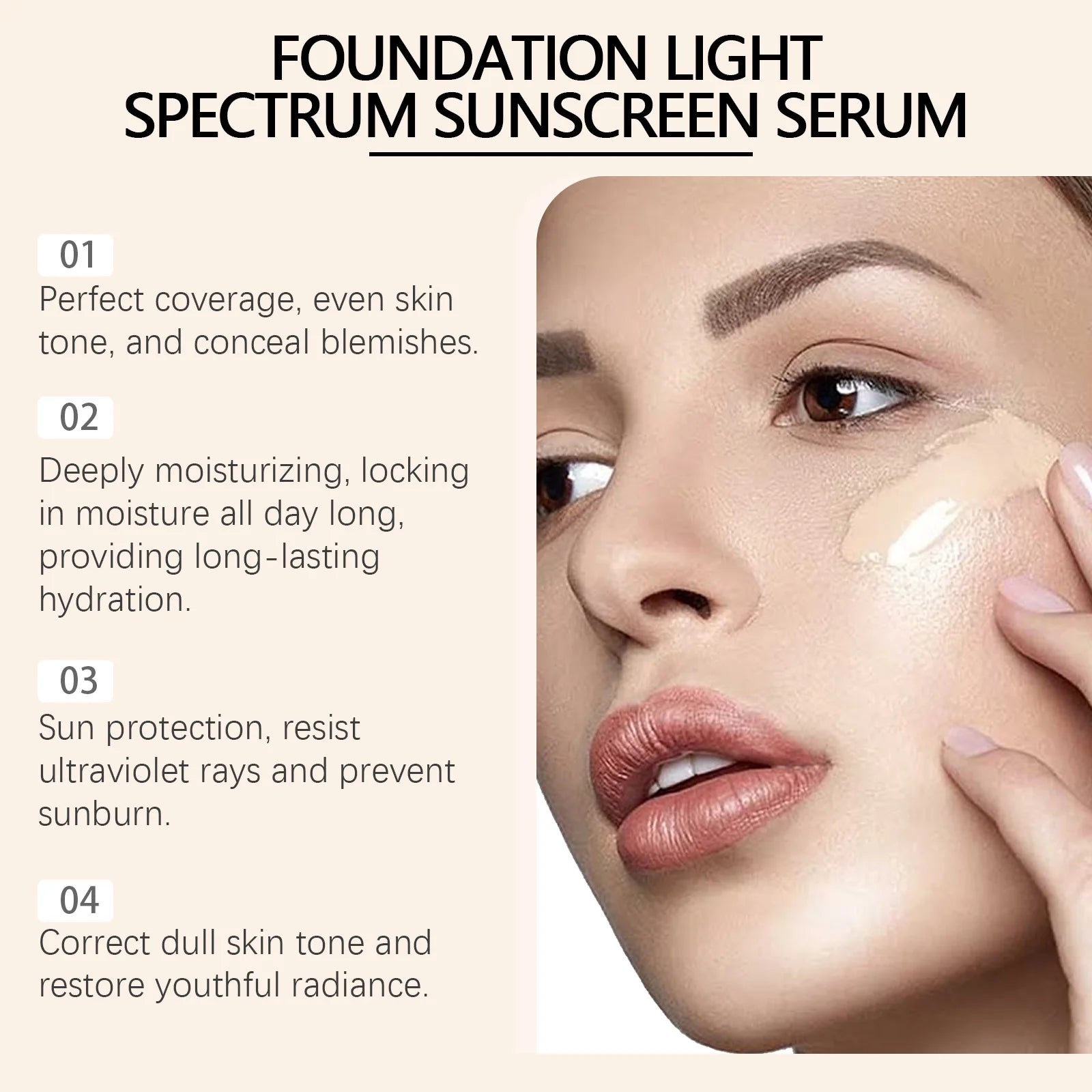 Eelhope 4-in-1 Foundation SPF 50 Full Coverage Concealer Primer Liquid Foundation Oasis Select