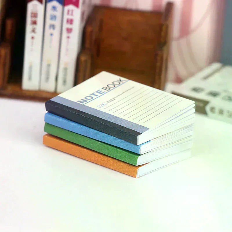 4Pcs 1/12 Dollhouse Mini Notebook Exercise Book Model Dollhouse Study Decoration Dolls House School Stationery Accessories Oasis Select