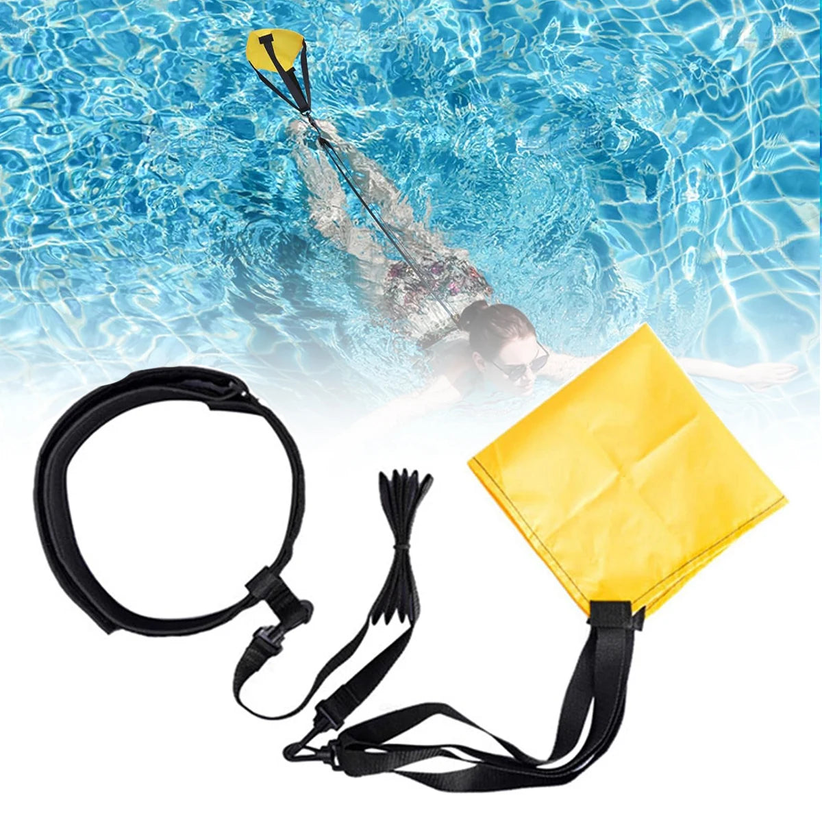 Swim Resistance Parachute Belt Adjustable Adult Swim Parachute Training Strength Endurance Speed Trainer Pool Fitness Gear 2026 Oasis Select