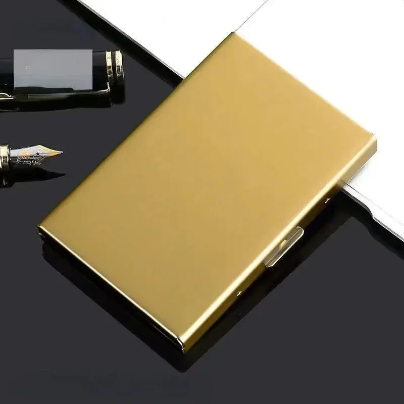 6 Slots Stainless Credit Card Holder Men Slim Anti RFID Travel ID Cardholder Debit Box Women Wallet Metal Case Porte Carte Oasis Select gold