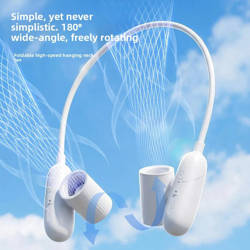 Portable Wearable Neck Fan – Hands-Free Adjustable Personal Fan Wearable Neck Fan Oasis Select