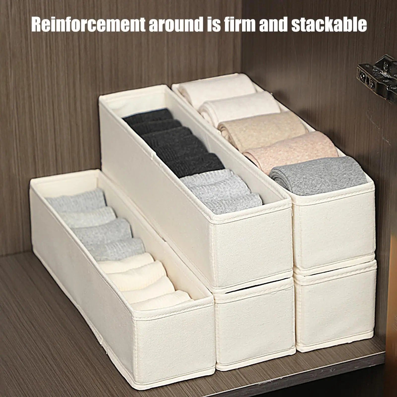 Long Storage Container Bin Space-Saving Foldable Fabric Storage Bins Durable and Stable Sock Underwear Organizer for Drawer Oasis Select Default Title