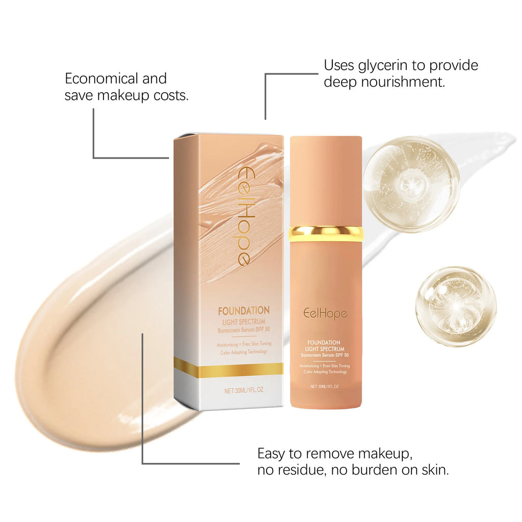 Eelhope 4-in-1 Color-Changing Liquid Foundation SPF 50+ 30ml Liquid Foundation Oasis Select