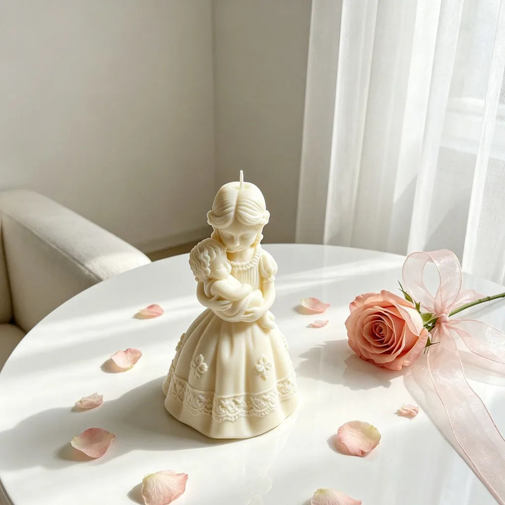 Mother Theme Girl Holding Baby Silicone Mold, 3D Sculpted Mold for Aromatherapy Candle Plaster Ornament Handmade Soap DIY Crafts Oasis Select
