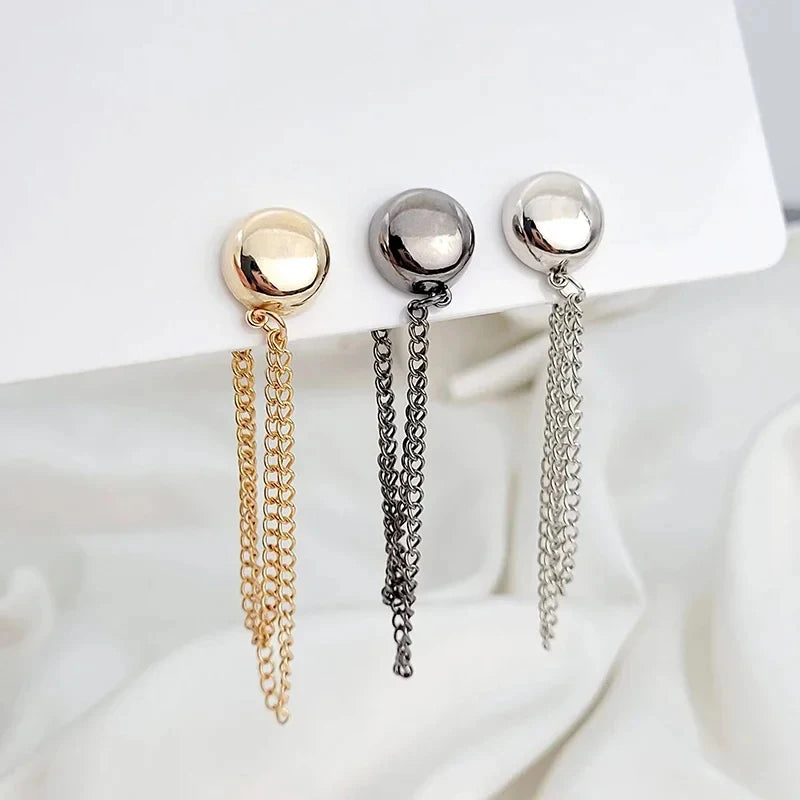 2pcs Magnetic Round Ball Chain Clips Detachable No Sew T Shirt Pants And Sleeve Shortener Magnet Fasteners For Clothes Oasis Select