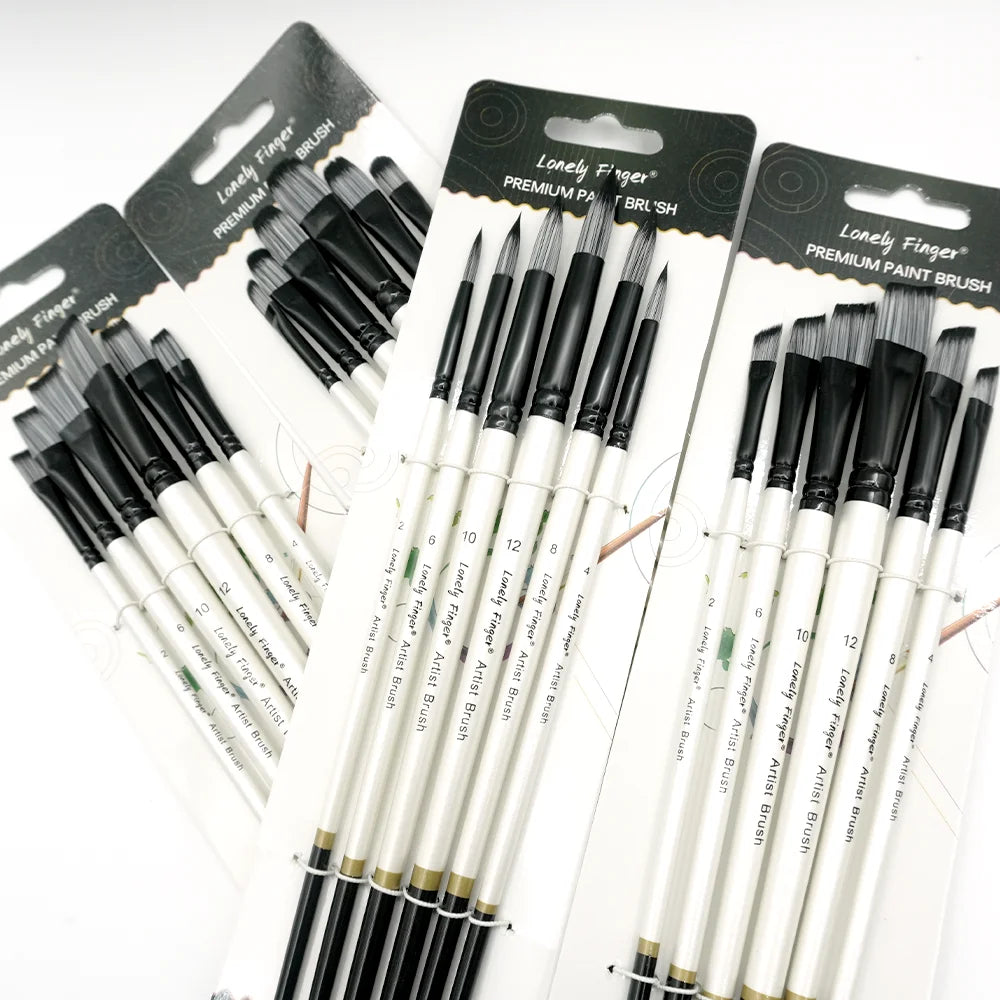 6/24 Pcs Paint Brush Set, Artist Paintbrushes for Acrylic Oil Watercolor Painting, Premium Nylon Hair Art Paint Brushes Oasis Select