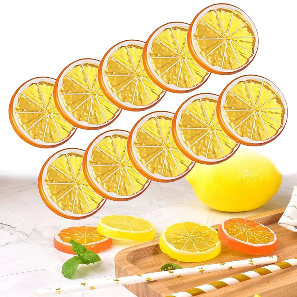 6/12PCS Artificial Lemon Slices Lifelike Yellow Resin Cake Decor Tea Party Bar Display Photo Props DIY Craft Summer Vibe Oasis Select
